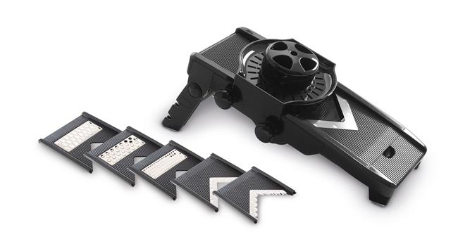 Mandolina typ V z zestawem tarcz, HENDI, czarny, 130x335x(H)75mm Wariant podstawowy