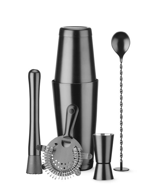 Zestaw barmański w tubie, BarUp, czarny, ?120x(H)320mm, Okrągły Wariant podstawowy