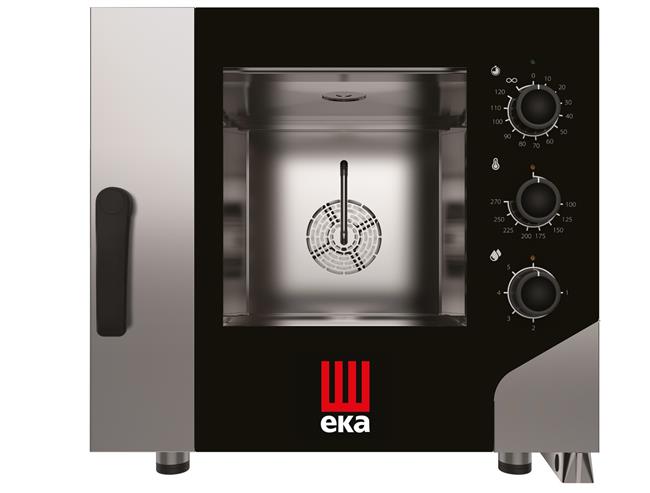 Piec konwekcyjno-parowy Millennial Smart Gastro, 5× GN 1/1 – sterowany elektromechanicznie, elektryczny z pompą cateringową , Tecnoeka, Millennial Smart, xx(H)mm Wariant podstawowy