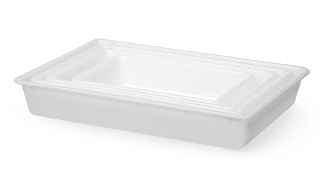 Płaski pojemnik do panierowania, HENDI, 12L, biały, 535x385x(H)85mm, Prostokątny Wariant podstawowy