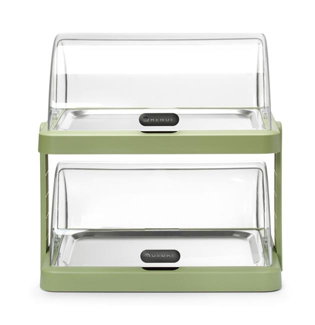 Podwójna witrynka chłodząca roll-top Duo UNIQ, HENDI, designed by Robert Bronwasser, zielony, 480x355x(H)480mm, Prostokątny Wariant podstawowy