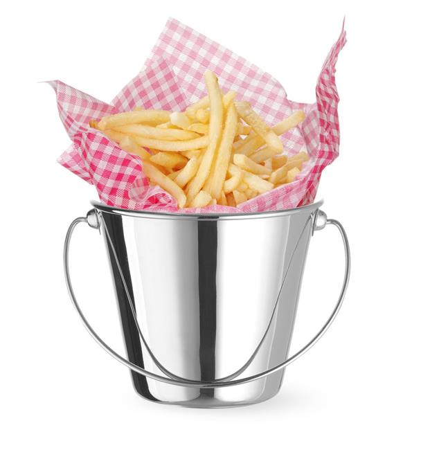 Wiaderko z uchwytem miniaturowe do przekąsek, HENDI, ?130x(H)110mm, Okrągły Wariant podstawowy