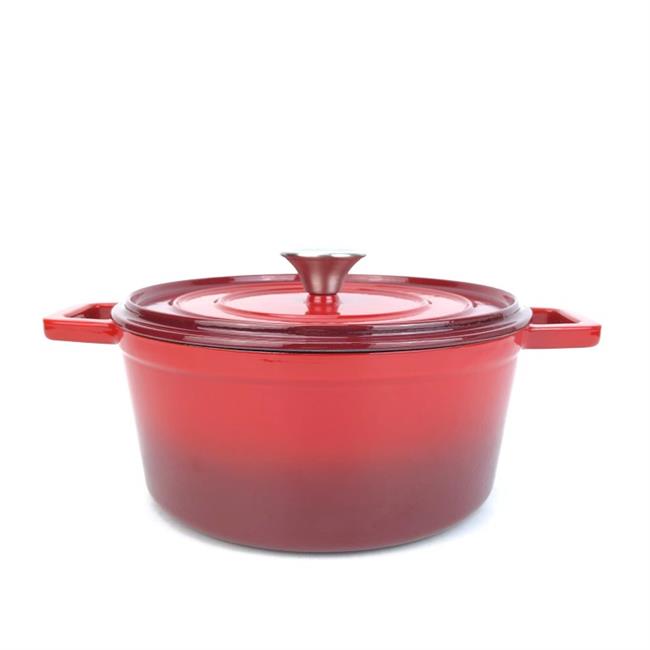 Garnek żeliwny emaliowany, HENDI, 3,4L, czerwony, 320x240x(H)105mm Wariant podstawowy