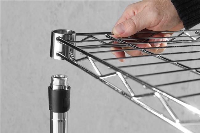 Regał 5-półkowy czarny, malowany proszkowo Wariant podstawowy