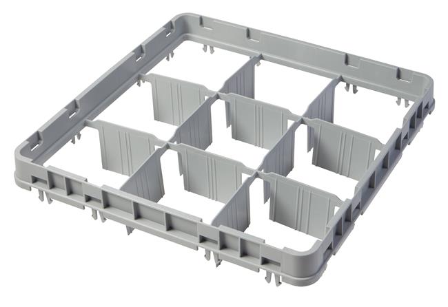 Nadstawka do koszy CAMBRO FULL DROP 500×500 mm szara, model E1 9 przegródek